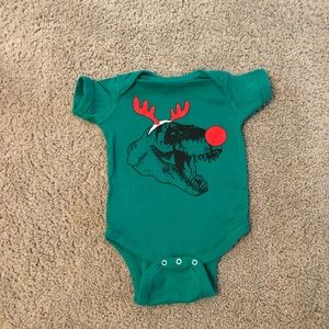 Christmas T Rex onesie size 12 mos. worn once!